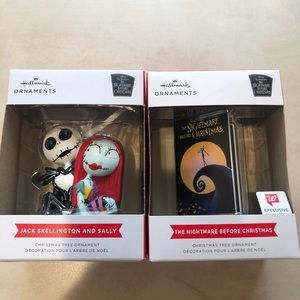Hallmark Nightmare Before Christmas ornaments sally and jack VHS Tape (set of 2)